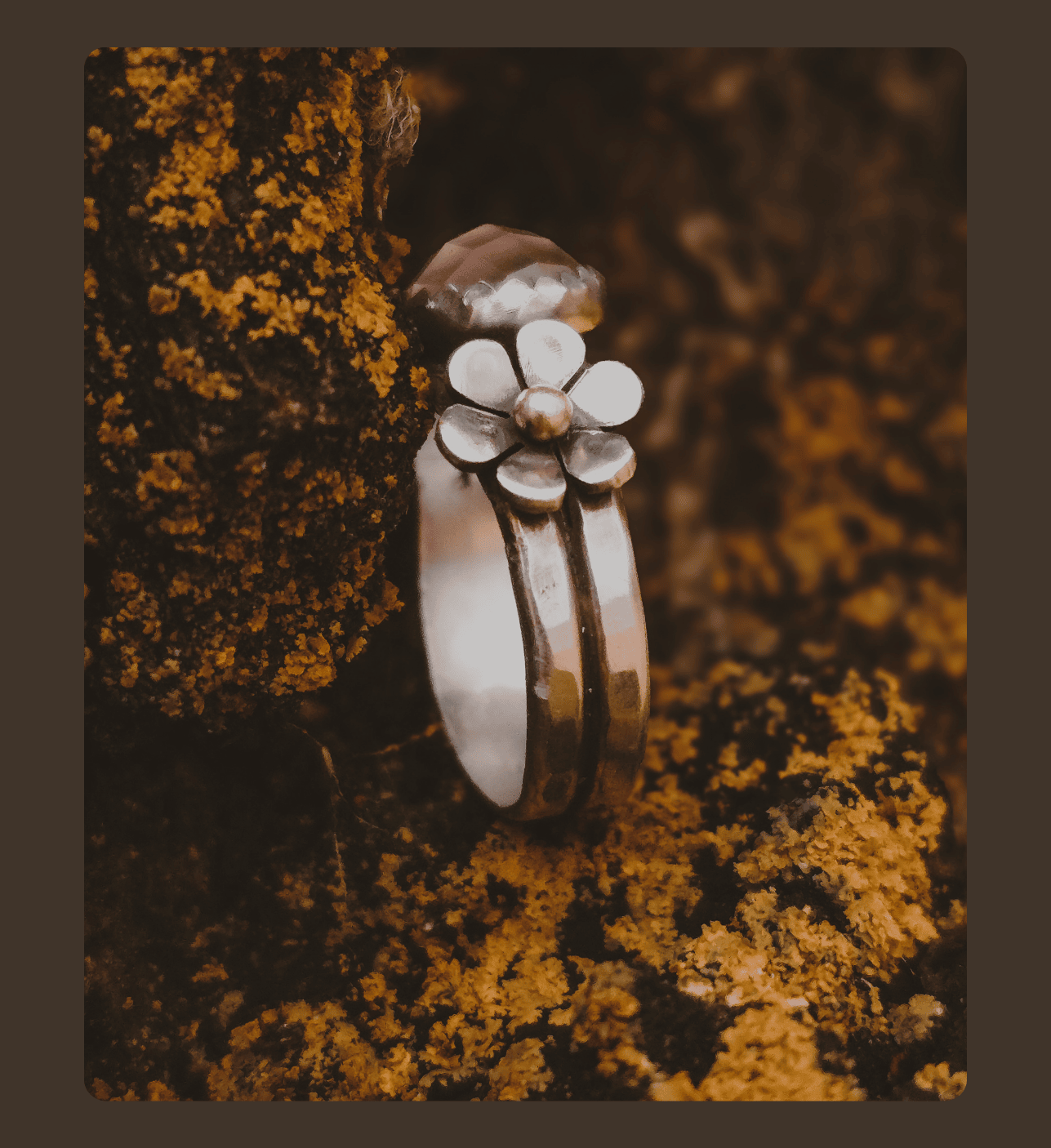 Floral Ring with Rose Quartz