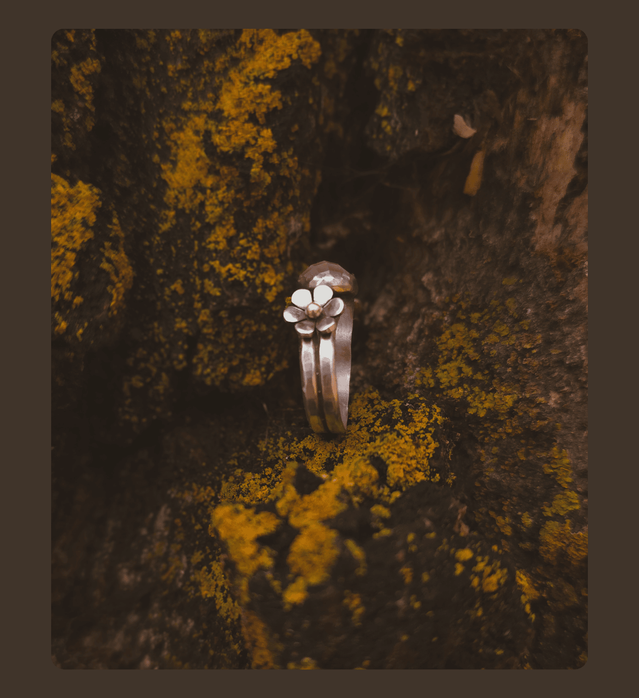 Floral Ring with Rose Quartz