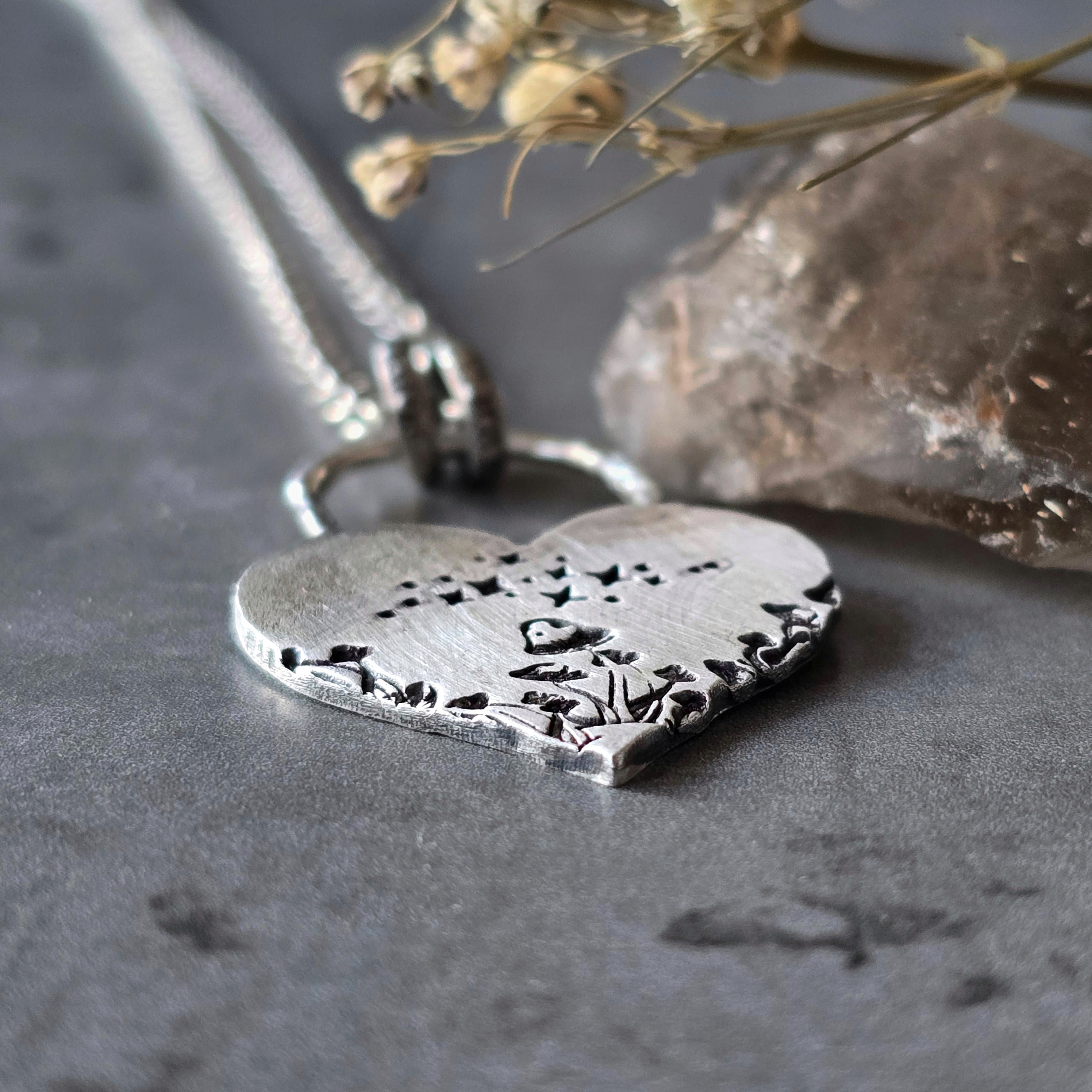 Shroomy Night Heart Necklace