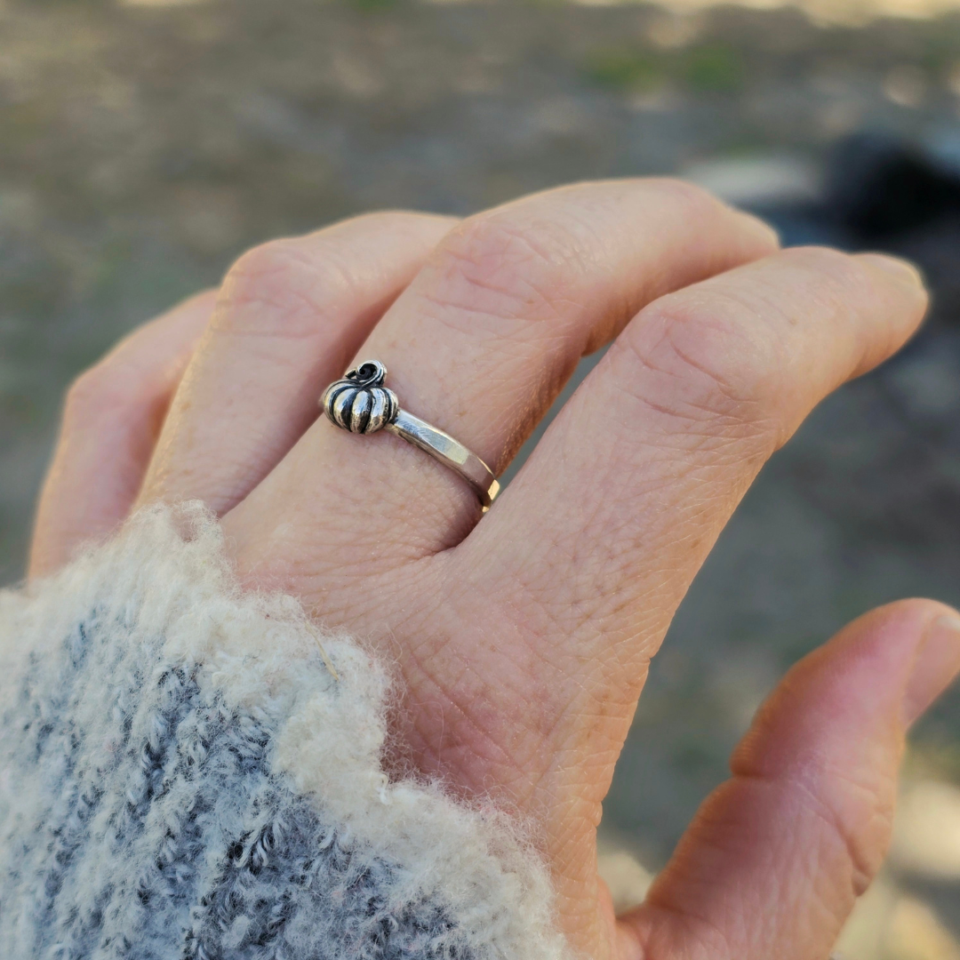 Sterling Silver Small Pumpkin Ring